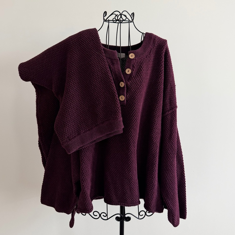 FP Beach Purple Sweater Set (100% Cotton)